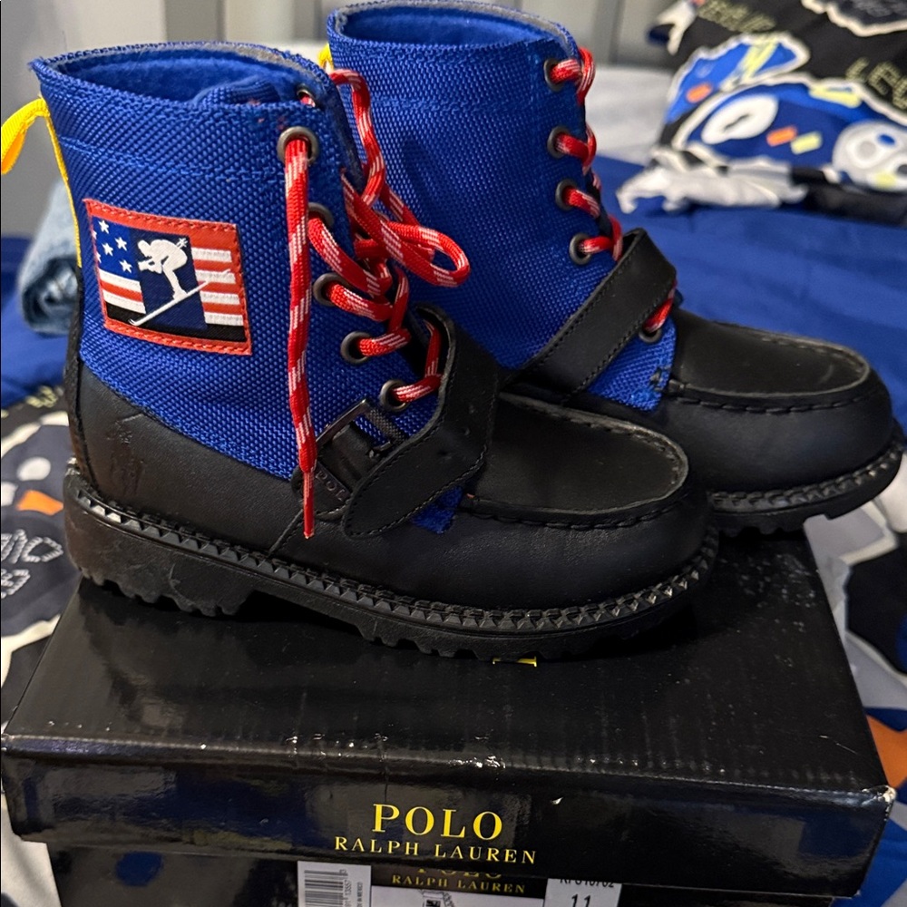 Polo by Ralph Lauren Kids' Blue and Black Adventure Boots